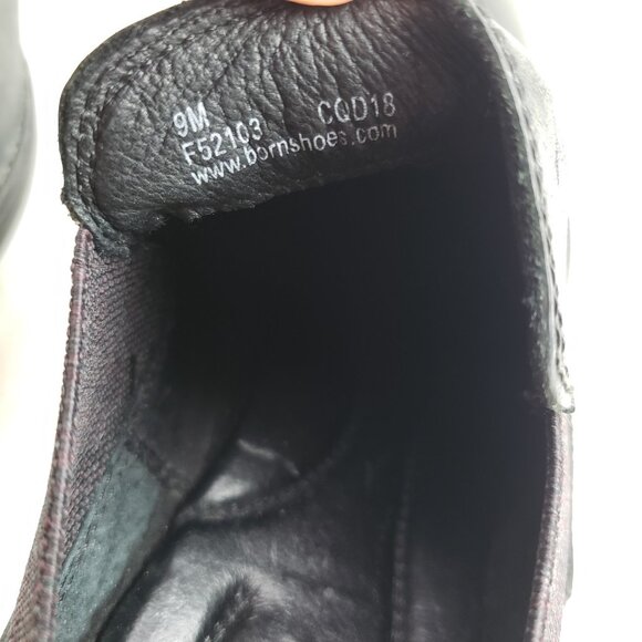 Born Dallia Leather Ankle Boot Womens 9 Black Chelsea Slip On Moto Bootie - Picture 13 of 14